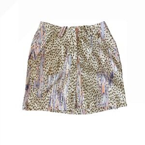DKNY Golf Cheetah Print Skirt with Purple Orange Accents Size 2